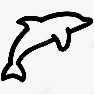 海豚背鳍鱼图标图标