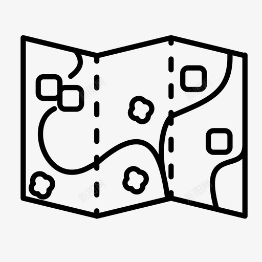 可折叠地图区域位置图标svg_新图网 https://ixintu.com 位置 区域 可折叠地图 开放 终极旅行收藏 路书 道路