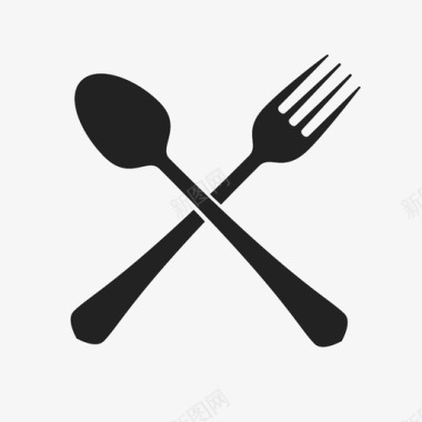 叉子和勺子餐具餐厅图标图标