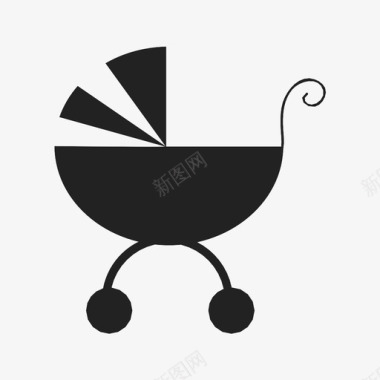 婴儿车童年婴儿期图标图标