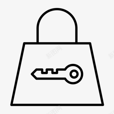 安全购物包钥匙图标图标