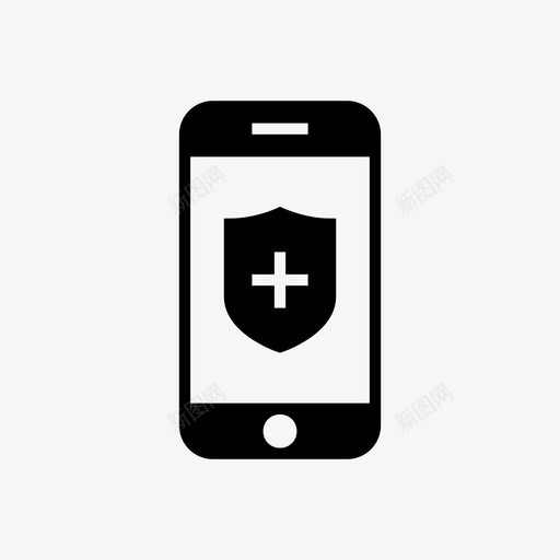 安全应用程序手机图标svg_新图网 https://ixintu.com 安全 应用程序 手机 移动功能已填充 防护罩