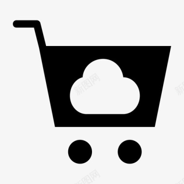 购物车云电子商务市场图标图标