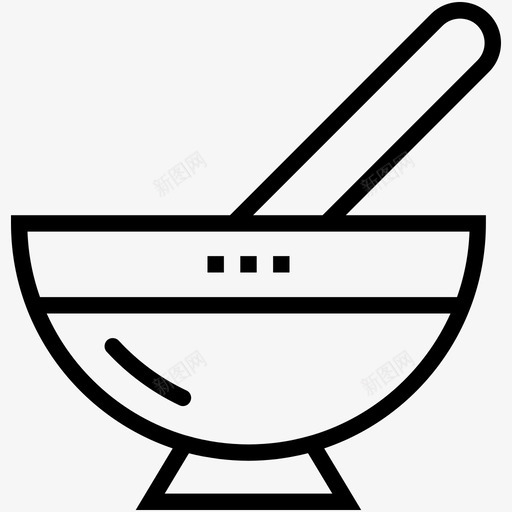 汤碗热汤饭图标svg_新图网 https://ixintu.com 厨房用具线图标 汤匙 汤碗 海 热汤 饭