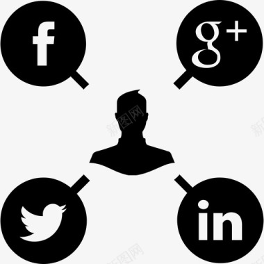社交媒体活动seo和sem图标图标