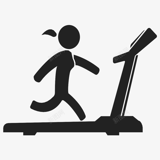 跑步机有氧运动健身房图标svg_新图网 https://ixintu.com 健康 健身房 有氧运动 跑步 跑步机