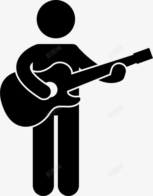 吉他手人演奏图标svg_新图网 https://ixintu.com 人 吉他手 唱歌 演奏 音乐家