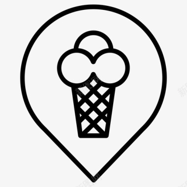 冰淇淋别针冰淇淋马克笔图标图标