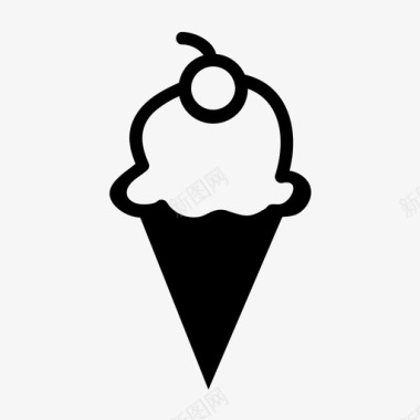 冰淇淋樱桃甜点图标图标