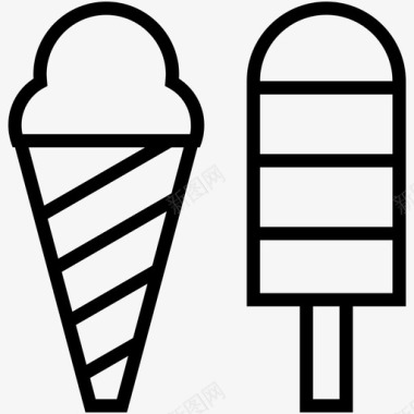 冰激凌冰淇淋圆锥体图标图标