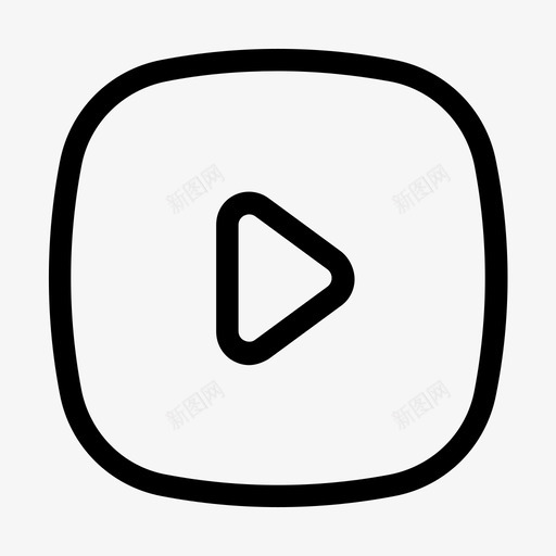 播放按钮媒体图标svg_新图网 https://ixintu.com 媒体 按钮 播放 线路软盒 音乐