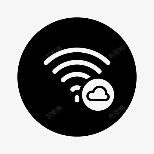 wifi云云连接云互联网图标svg_新图网 https://ixintu.com wifi云 云wifi 云互联网 云连接 服务器wifi 网络服务器