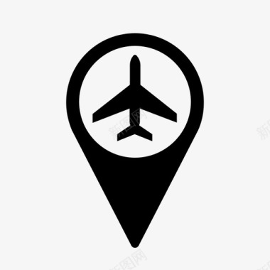 机场位置地图标记图标