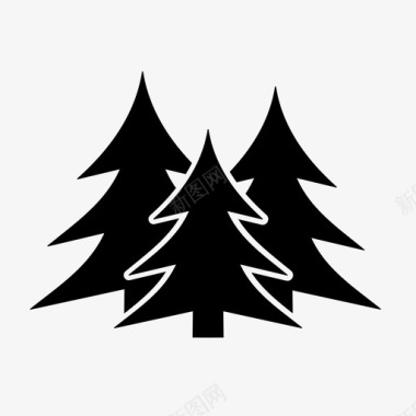 针叶树冷杉森林图标图标