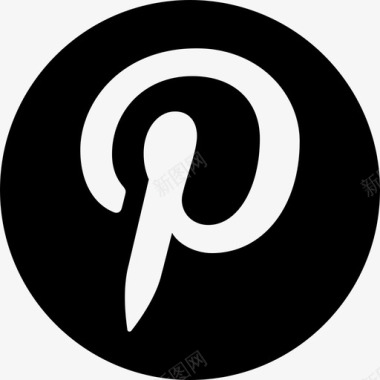 Pinterest社交标志圆形社交图标图标
