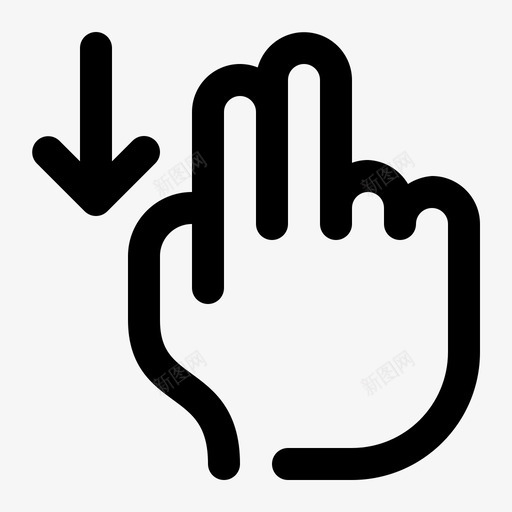 两个手指向下滑动箭头手图标svg_新图网 https://ixintu.com 两个手指向下滑动 手 滚动 箭头 美学图标