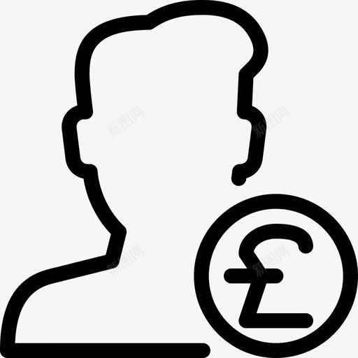 英镑现金货币图标svg_新图网 https://ixintu.com 付款 现金 用户操作行图标 英镑 货币