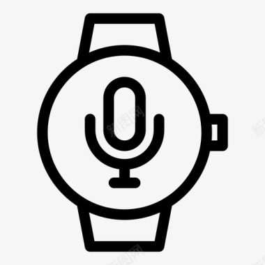 麦克风智能手表时钟设备图标图标