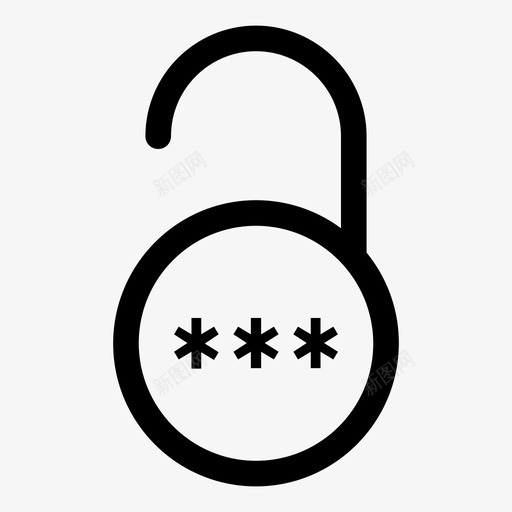 解锁钥匙密码图标svg_新图网 https://ixintu.com 安全 密码 解锁 钥匙 锁定安全