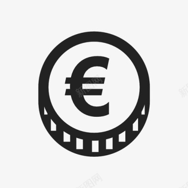 欧元硬币货币欧洲货币图标图标