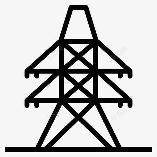 电力线井架电力图标svg_新图网 https://ixintu.com 井架 工业 电力 电力线 能源