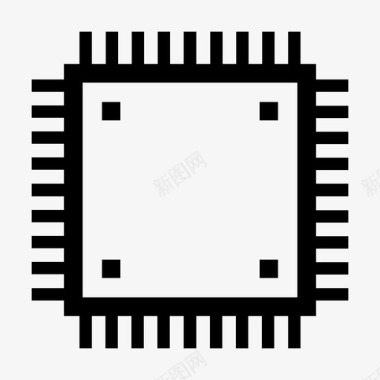 微芯片计算机芯片微处理器图标图标