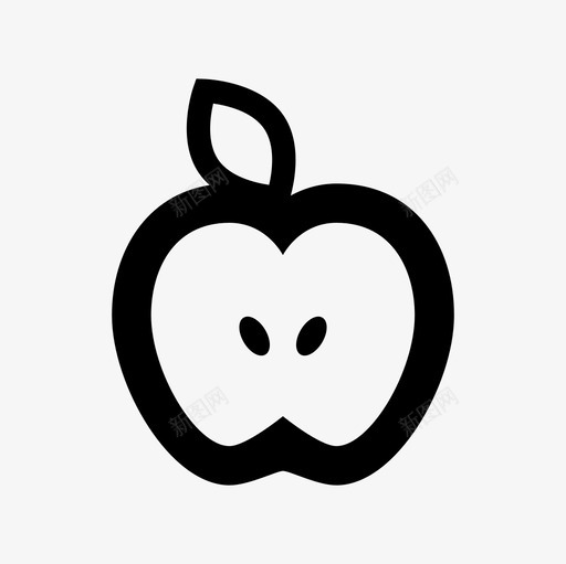 苹果一半苹果水果新鲜水果图标svg_新图网 https://ixintu.com 新鲜水果 水果填充图标集 苹果一半 苹果水果