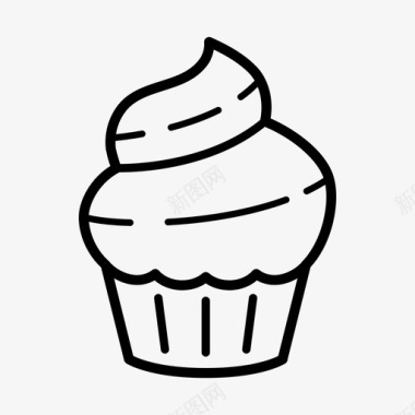 糖霜纸杯蛋糕蛋糕店糖霜图标图标