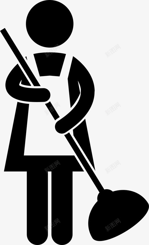 家政清洁人员图标svg_新图网 https://ixintu.com 人员 妇女 妇女日常事务 家政 清扫 清洁