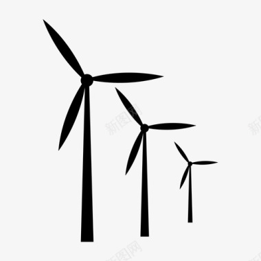 风力发电能源涡轮机图标图标