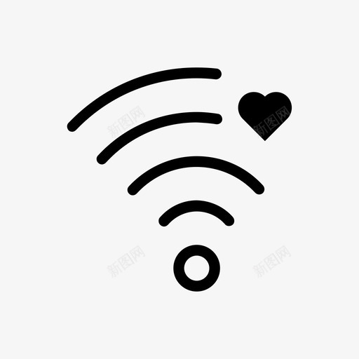 wifi连接爱图标svg_新图网 https://ixintu.com wifi 无线 爱 连接