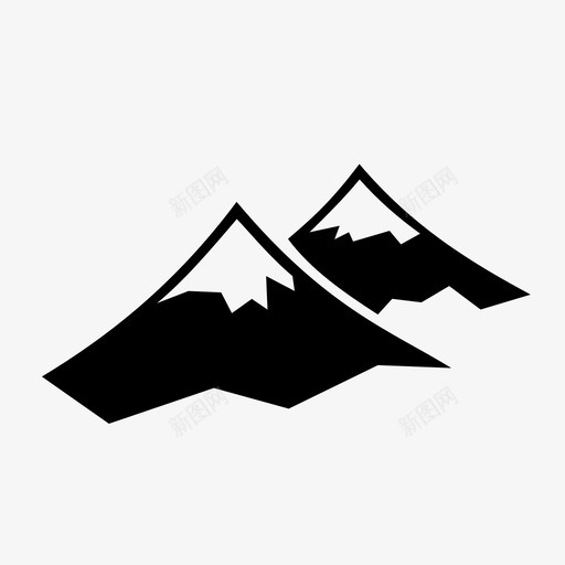 雪山高山冰图标svg_新图网 https://ixintu.com 冰 山峰 山脉 峰顶 自然环境 雪山 高山