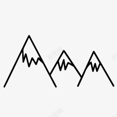山自然山峰图标图标