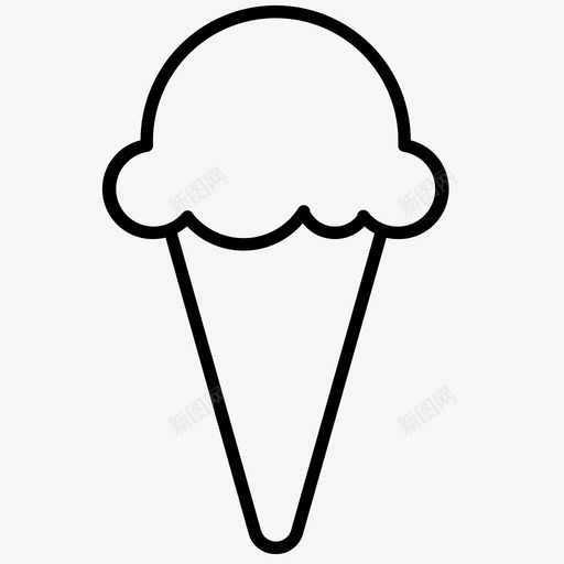 冰淇淋蛋卷夏天图标svg_新图网 https://ixintu.com 一勺 冰淇淋 夏天 蛋卷 请客