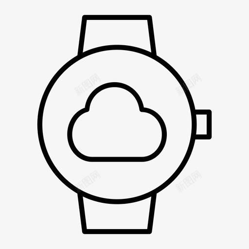 云智能手表苹果智能手表时钟图标svg_新图网 https://ixintu.com 云智能手表 时钟 时间 智能手表 苹果智能手表