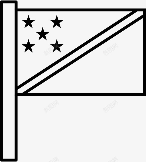 所罗门群岛国家旗帜图标svg_新图网 https://ixintu.com 世界旗帜轮廓 国家 太平洋 所罗门群岛 旗帜