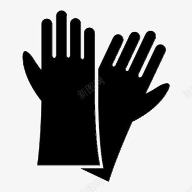 手套清洁橡胶手套图标图标