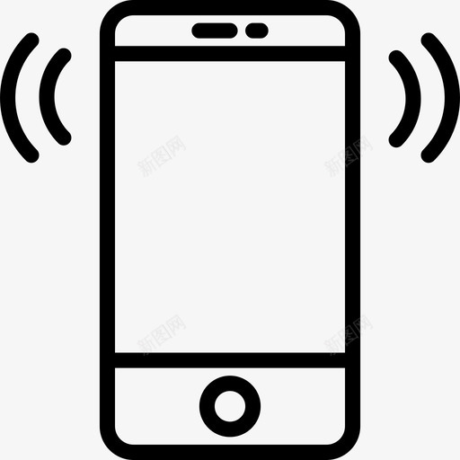 手机iphone铃声图标svg_新图网 https://ixintu.com iphone 手机 线路图标 铃声 震动