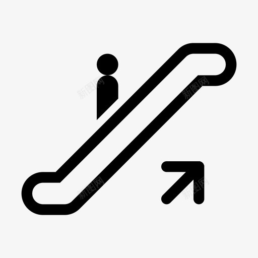 自动扶梯建筑物立面图图标svg_新图网 https://ixintu.com 建筑物 换层 立面图 自动扶梯 设施