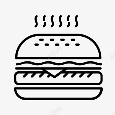 芝士汉堡烧烤汉堡包图标图标