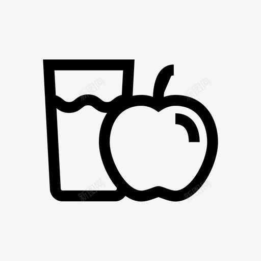苹果汁苹果果新鲜水果图标svg_新图网 https://ixintu.com 新鲜水果 水果轮廓图标集 苹果果 苹果汁
