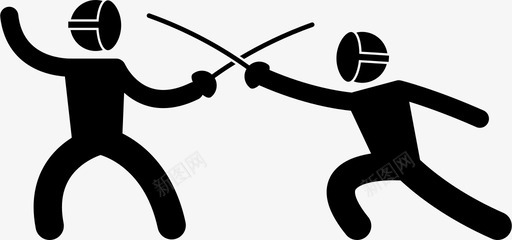击剑运动员搏击图标svg_新图网 https://ixintu.com 击剑 剑 剑杆 室内运动 搏击 运动 运动员