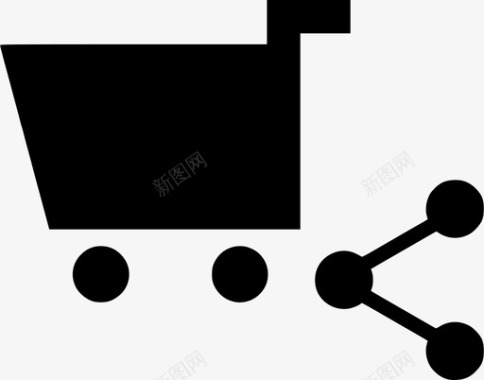 购物车共享连接网络图标图标