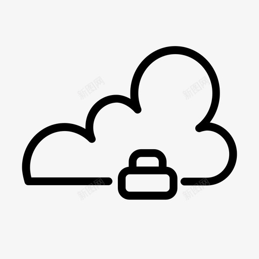 云锁云存储数据图标svg_新图网 https://ixintu.com 云存储 云锁 数据 锁定的云数据