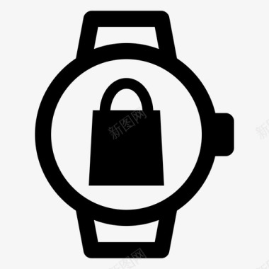 智能手表购物袋电子商务网上商店图标图标