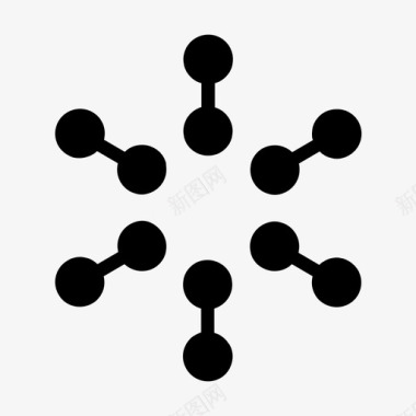 网络结构连接几何图标图标
