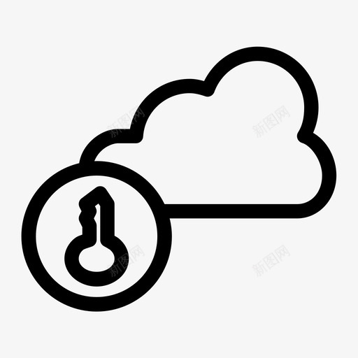 云钥匙锁天空图标svg_新图网 https://ixintu.com 云钥匙 天气 天空 锁