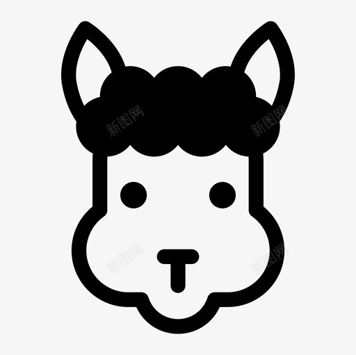 羊驼动物骆驼图标svg_新图网 https://ixintu.com 动物 动物填充图标集 有蹄动物 羊驼 美洲驼 骆驼