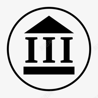 博物馆银行建筑物图标图标