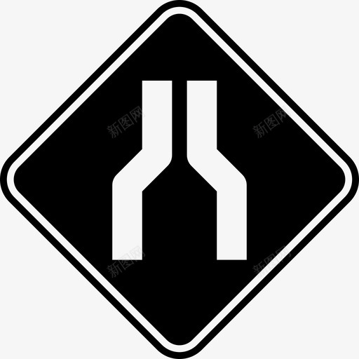 窄路标小号黑色路标图标svg_新图网 https://ixintu.com 小号 窄路标 黑色路标